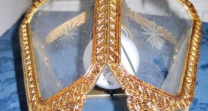 7586-Lampadar tip Felinar Franta bronz masiv aurit.
