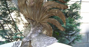 lampa cocos alama argintata pe suport marmura 70 cm