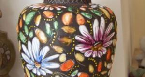 Urna ceramica,pictura email-30 cm