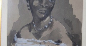 tablou-guasa dupa E.Manet-Negresa-45-38 cm