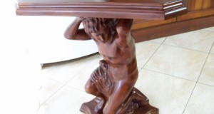 consola-piedestal-Atlas-sculptura lemn h 82 cm