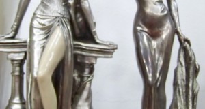 superbe sculpturi 30 cm in folie argint-V Tessaro