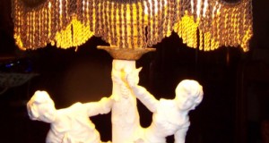 lampa statueta portelan biscuit h 50 cm
