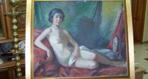 tablou  nud-pictor consacrat Pierre Cornu-75-65 cm