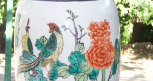 vaza  Nanking 46 cm-ceramica craquele ,pictata