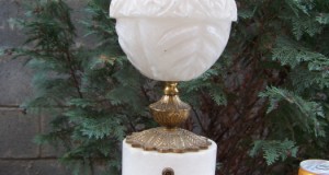 spectaculoase 2 lampi bronz-alabastru antice 80 cm