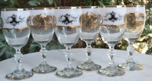 6 pahare cristal decorate manual perfecte 18 cm