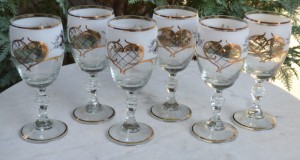 6 pahare cristal decorate manual perfecte 18 cm