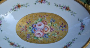 centru de masa  l 48 cm-portelan Limoges-bronz