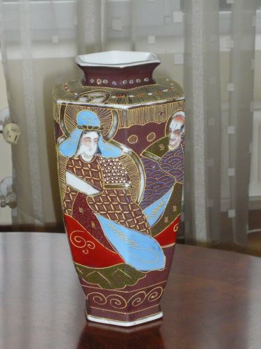 Vaza  portelan Satsuma  japoneza cu foita aur 31 cm