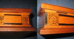 3911-Caseta turceasca design in tus malerei negru lemn.