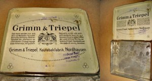 Grimm & TRIEPEL-Cutie veche metal tutun de mestecat.
