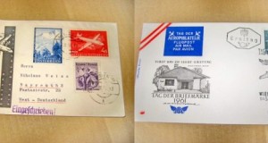 A540- Filatelie-Lot de 15 scrisori Posta Aeriana cu francatura design.
