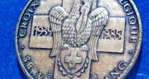 1225-Medalie Crucea Rosie Belgiana BR comemorare 50 ani bronz.