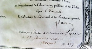 B685-I-Diploma Farmacie veche pergament Franta Imperiu 1860.