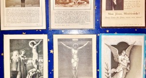 C82I-Semne carte religioase vechi litografice carton Lot 9.