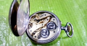 G54-Ceas buzunar cadran portelan floral AMALPHA functional prb. argint. Gravat anii 1860-1880, Unisex, CADRAN STARE FOARTE BUNA