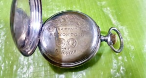 G54-Ceas buzunar cadran portelan floral AMALPHA functional prb. argint. Gravat anii 1860-1880, Unisex, CADRAN STARE FOARTE BUNA