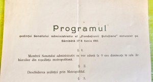 H155-I-Act convocare FUNDATIA SULUTIANA Romania Blaj 1911- PROGRAMUL. Mitropolit Victor Mihalyi- Membrii Senatului.