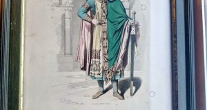 H194-Friedrich BARBAROSSA- 1152-1190-Grafica veche color pe carton-E. Doepler 75 cca 1900 rama lemn masiv de calitate, sticla fata spate placaj gros.