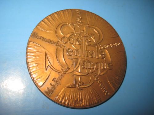 Medalia Franta CFAT 1880-1980, semnata R.Pepin bronze aurit.