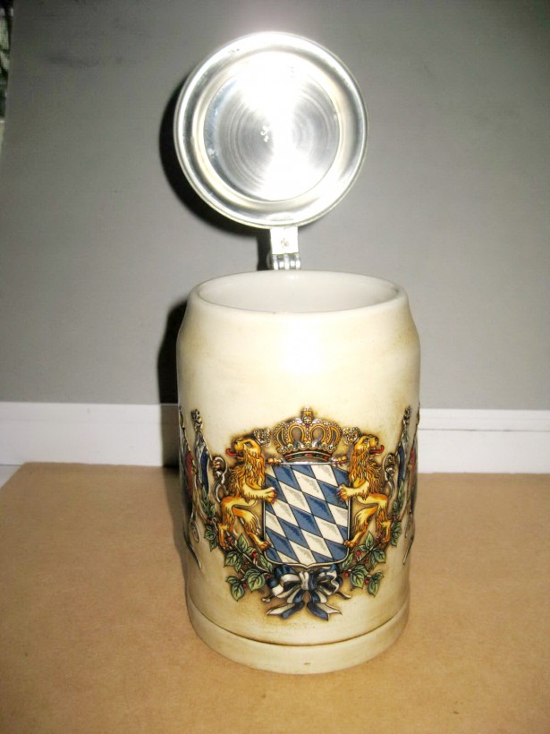 267A-Halba CSU Stamhamm Blazon coroana Lei Steaguri ceramica.