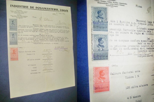 Industrie de Posamanterie-Lugoj 1941 Act vechi romanesc factura