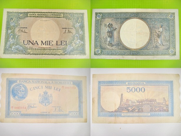 Bancnote vechi Romania Regalista RSR-Moderna.