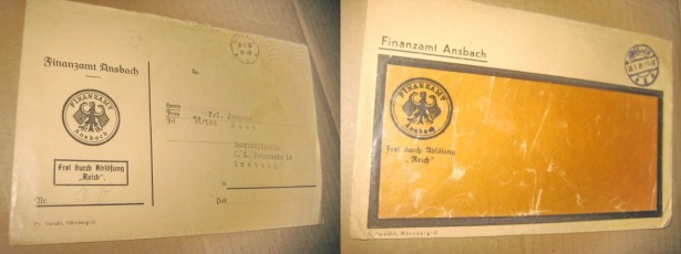 A551-I-Lot 10 scrisori al 3 lea Reich plicuri si Carti Postale banca.