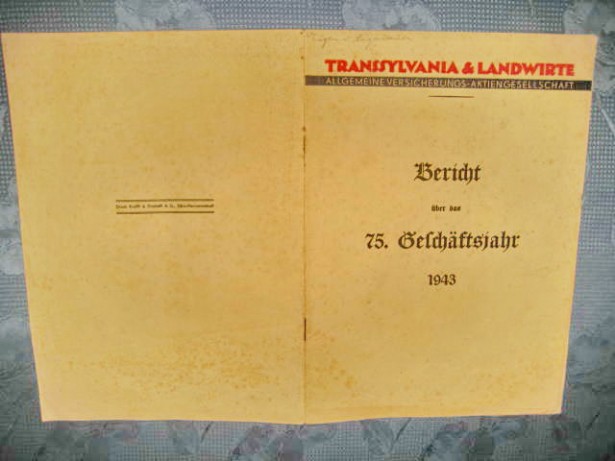 5723-I-Raport 1943 Asigurari Transsylvania & Landwirte.