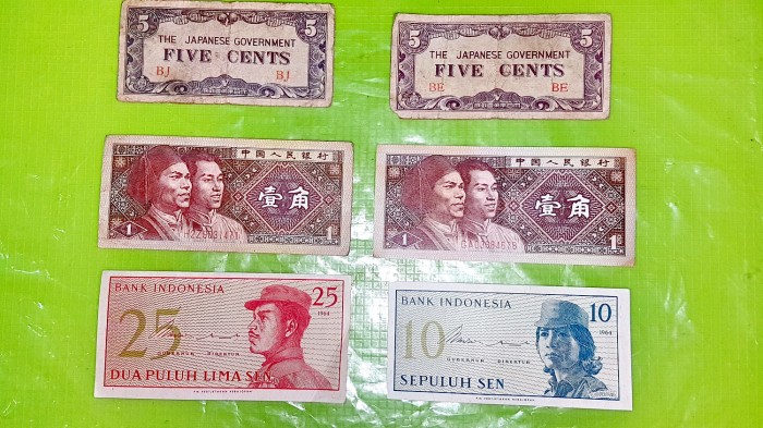 D681- Lot 6 bancnote Asia-Japonia-Indonezia, etc.