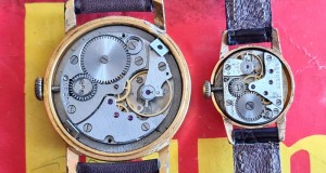 2 ceasuri-pereche, mecanice, placate cu aur