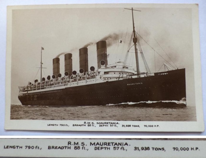 Fotografie (CP) a Cunard Liner Mauretania (1) din 1907