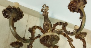Elegant candelabru din bronz masiv cu 5 brațe in stilul Rococo