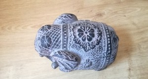 Elefant teracota ceramica cu motive traditionale din India