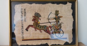 Tablou papirus car de lupta egiptean faraonul Ramses