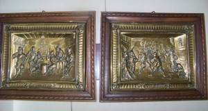 2 tablouri scene medievale in alama-28 23 cm buc