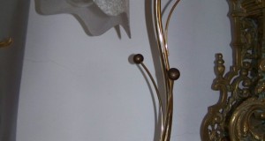 lampa fina cromata  cu abajur sticla mata-40 cm