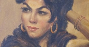 tablou portret in ulei semnat,vechi 72-52 cm