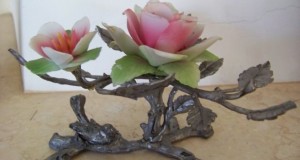 sfesnic-flori  portelan,ramuri metal