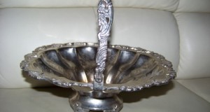 fructiera-cos Sheffield argintat  oval 28-25 cm