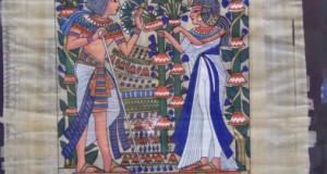 tablou  52-42 cm  pictura pe papirus,personaje Egipt