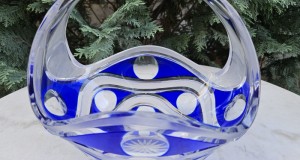 elegant cos cristal calitativ  albastru cobalt,24  % plumb