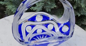 elegant cos cristal calitativ  albastru cobalt,24  % plumb