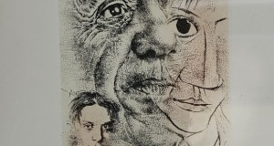 tablou gravura-trei portrete Picasso-artist grafic Oldrich Kulhanek