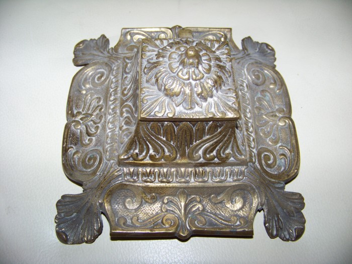 calimara antica bronz 16-16 cm h 10 cm
