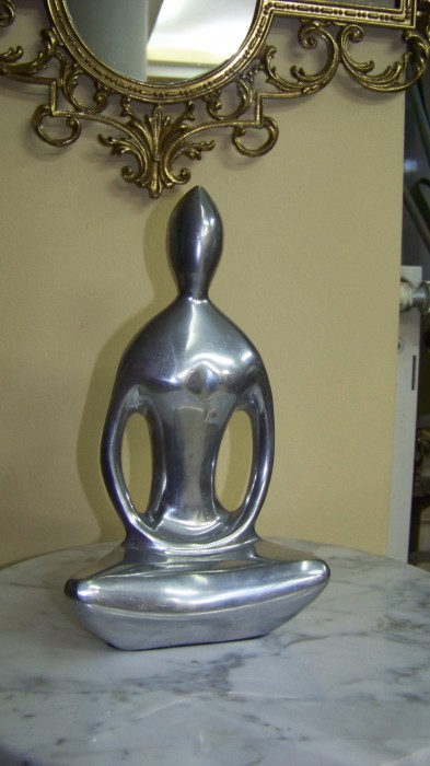 sculptura moderna metal-meditatie-h 26 cm