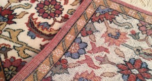 Covor persan (traversa, carpeta persana) unicat, model floral realizat manual, 300 cm x 84 cm, 100% lana naturala