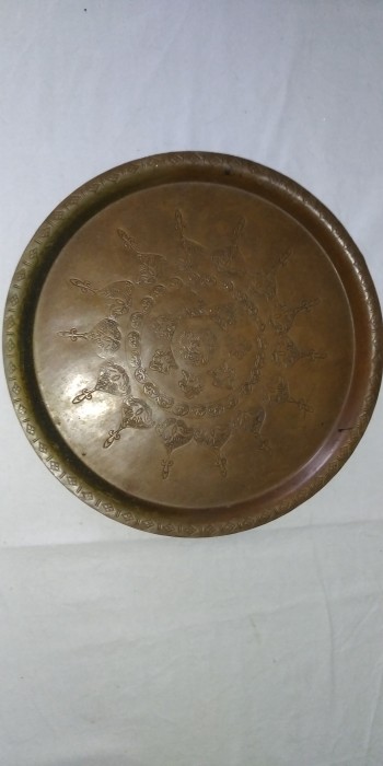 Old Vintage Handmade Tooled Engraved Copper Moroccan