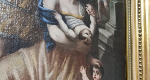 Tablou ulei pe panza ``Masacrul inocentilor`` scoala Romana, sec XVII-lea